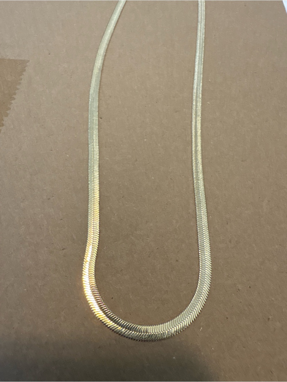 Gold Filled Herringbone Chain Necklace - Women's Jewelry